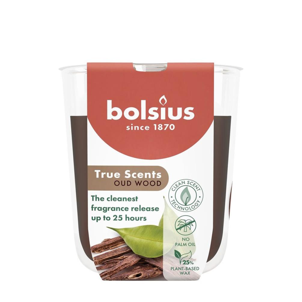 Bolsius Oud Wood True Scents Small Glass Jar Candle £3.95